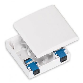Фотография товара 'Nikomax Оптическая розетка, укомплектованная на 2 порта LC/UPC, SM 9/125 OS2 NMF-WO02LCUS2-CS-WT'
