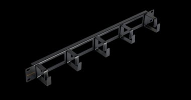 Фотография товара 'Nikomax Кабельный органайзер 19, 1U, глубина колец 40 мм, с отверстиями в опорной планке NMC-OK400H-1U-BK-2'