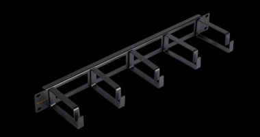 Фотография товара 'Nikomax Кабельный органайзер 19, 1U, глубина колец 80 мм, с отверстиями в опорной планке NMC-OK800H-1U-BK-2'