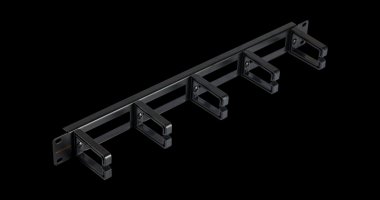 Фотография товара 'Nikomax Кабельный органайзер 19, 1U, глубина колец 53 мм, с отверстиями в опорной планке NMC-OP530H-1U-BK-2'