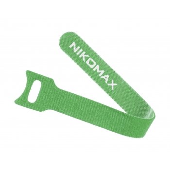 Фотография товара 'Nikomax Стяжка-липучка с мягкой пряжкой, 240х16 мм, для пучков до 65 мм NMC-CTV240-16-SB-GN-10'