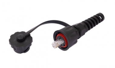 Фотография товара 'Nikomax Индустриальный коннектор RJ45/8P8C, Кат.6 (Класс E), 250МГц, покрытие 50мкд, неэкранированный, IP67, для одножильной витой пары, с защитной крышкой, NMC-RJ88RA50UE3-IS-BK'