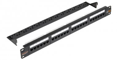 Фотография товара 'Nikomax Патч-панель 19, 1U, категория 6, RJ45/8P8C, 110/KRONE, T568A/B, неэкранированная NMC-RP24UE2-1U-BK'