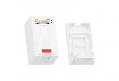 Фотография товара 'Nikomax Корпус настенной розетки, 1 порт, под модули-вставки типа Keystone NMC-MB1P-ST-WT'