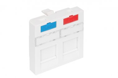 Фотография товара 'Nikomax Вставка типа Mosaic 45x45 мм, 2 порта, под модули-вставки типа KeyStone NMC-PM2P-PF-WT'