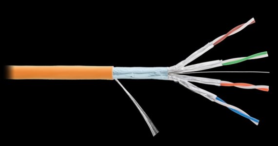 Фотография товара 'Nikomax Кабель F/FTP 4 пары, категория 6а, одножильный, внутренний, 500м NKL 4355C-OR'