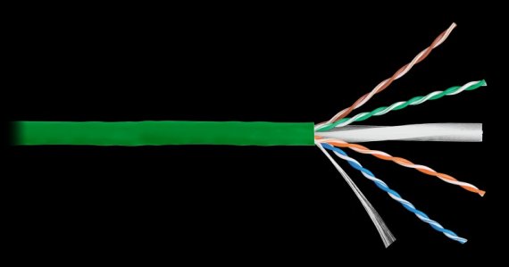 Фотография товара 'Nikomax Кабель U/UTP 4 пары, категория 6, одножильный, внутренний, 305м NKL 4140C-GN'