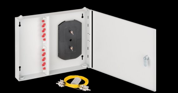 Фотография товара 'Nikomax Оптический кросс настенный, укомплектованный на 16 портов FC/UPC NMF-WP16FCUS2-IB-GY'