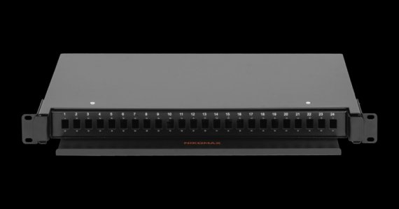 Фотография товара 'Nikomax Оптический кросс 19, 1U, до 24 SC портов или 48 LC портов NMF-RP24SC-TS-P-1U-BK'