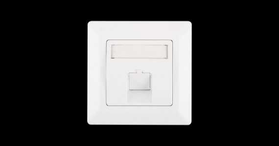 Фотография товара 'Nikomax Лицевая панель во вставкой, немецкий формат, 80x80 мм, 1 порт, под модули Keystone NMC-PL80X80-1PA-WT'