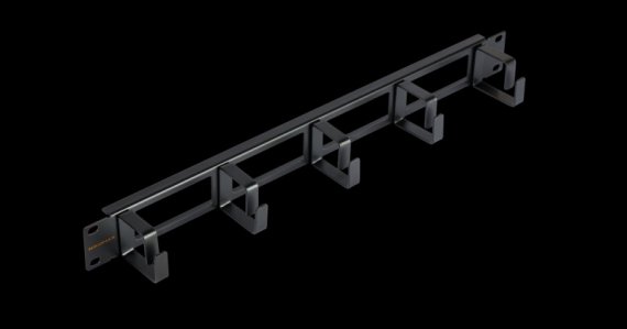 Фотография товара 'Nikomax Кабельный органайзер 19, 1U, глубина колец 40 мм, с отверстиями в опорной планке NMC-OK400H-1U-BK-2'