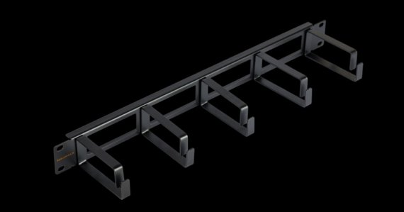 Фотография товара 'Nikomax Кабельный органайзер 19, 1U, глубина колец 80 мм, с отверстиями в опорной планке NMC-OK800H-1U-BK-2'