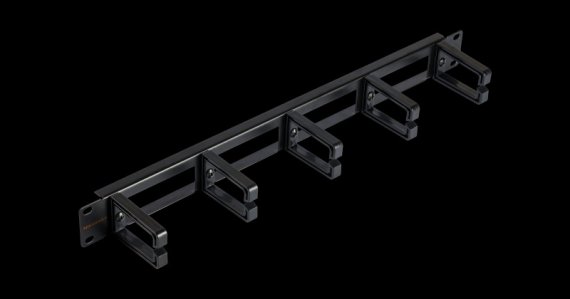 Фотография товара 'Nikomax Кабельный органайзер 19, 1U, глубина колец 53 мм, с отверстиями в опорной планке NMC-OP530H-1U-BK-2'