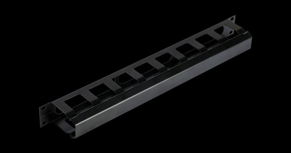 Фотография товара 'Nikomax Кабельный органайзер 19, 1U, глубина колец 58 мм, с крышкой NMC-OK580C-1U-BK'