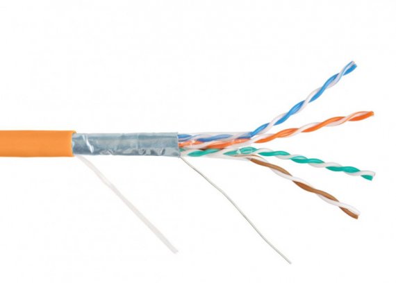 Фотография товара 'Nikomax Кабель F/UTP 4 пары, Кат.5e (Класс D), тест по ISO/IEC, 100МГц, одножильный, BC (чистая медь), 24AWG (0,49мм), внутренний, LSZH нг(А)-HFLTx, NKL 2200C-OR'