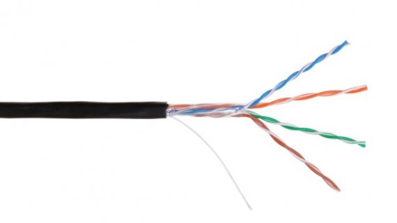 Фотография товара 'Nikomax Кабель U/UTP 4 пары, Кат.5e (Класс D), тест по ISO/IEC, 100МГц, одножильный, BC (чистая медь), 24AWG (0,49мм), внешний, PE до -60С, NKL 2600B-BK'