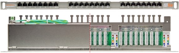 Фотография товара 'Nikomax Патч-панель 19, 0,5U, категория 5e, RJ45/8P8C, 110/KRONE, T568A/B, полный экран NMC-RP24SD2-HU-MT'
