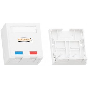 Фотография товара 'Nikomax Корпус настенной розетки, 2 порта, под модули-вставки Keystone, со шторками NMC-MB2P-ST-WT'