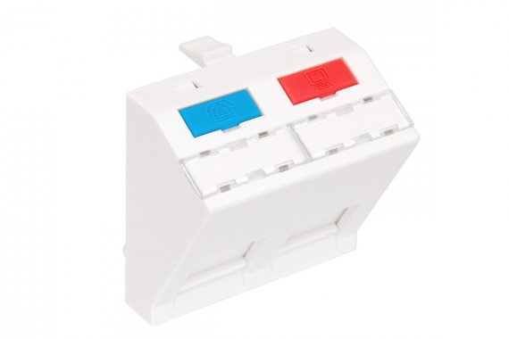 Фотография товара 'Nikomax Вставка типа Mosaic 45x45 мм, 2 порта, под модули-вставки типа KeyStone NMC-PM2P-AF-WT'