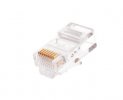 Nikomax Коннектор RJ45/8P8C под витую пару, Кат.5e (Класс D), 100МГц, покрытие 6мкд, универсальные ножи, неэкранированный, круглый ввод, NMC-RJ88RZ06UD1-100