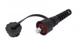Nikomax Индустриальный коннектор RJ45/8P8C, Кат.6 (Класс E), 250МГц, покрытие 50мкд, экранированный, IP67, для одножильной витой пары, NMC-RJ88RA50SE3-IS-BK