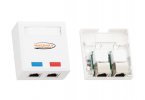 Nikomax Настенная розетка, 2 порта, категория 5е, RJ45/8P8C, 110/KRONE, T568A/B NMC-WO2SD2-WT