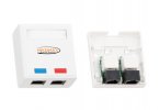 Nikomax Настенная розетка, 2 порта, категория 6, RJ45/8P8C, 110/KRONE, T568A/B NMC-WO2UE2-WT